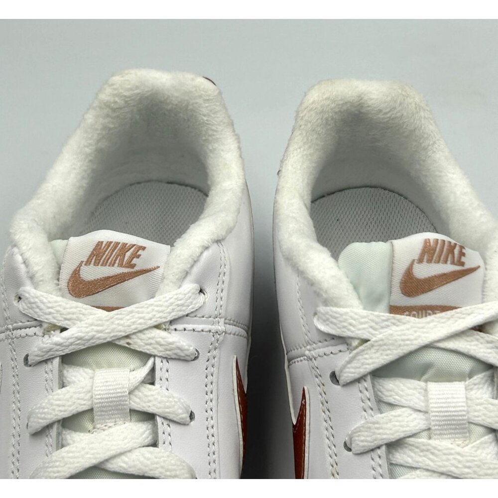 Nike Women's White Metallic Bronze Leather Court Sneakers Size 8.5 3116 - Picture 5 of 16